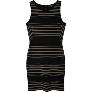 Banana Republic Womens Black Tan Striped Sleeveless Sheath Dress Size 4